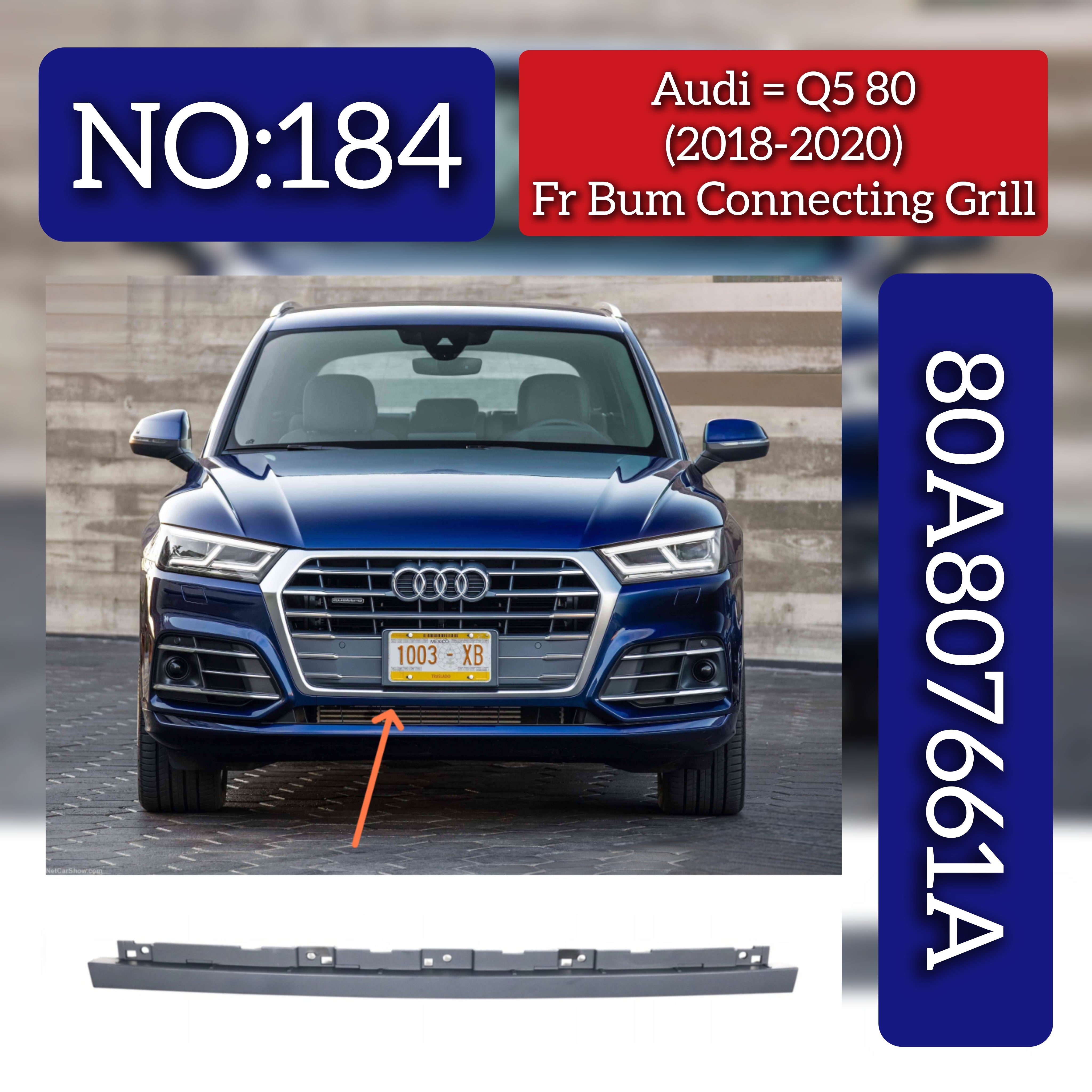 Front Bumper Connecting Grill 80A807661A Compatible With Audi Q5 80 (2018-2020) Tag No.184