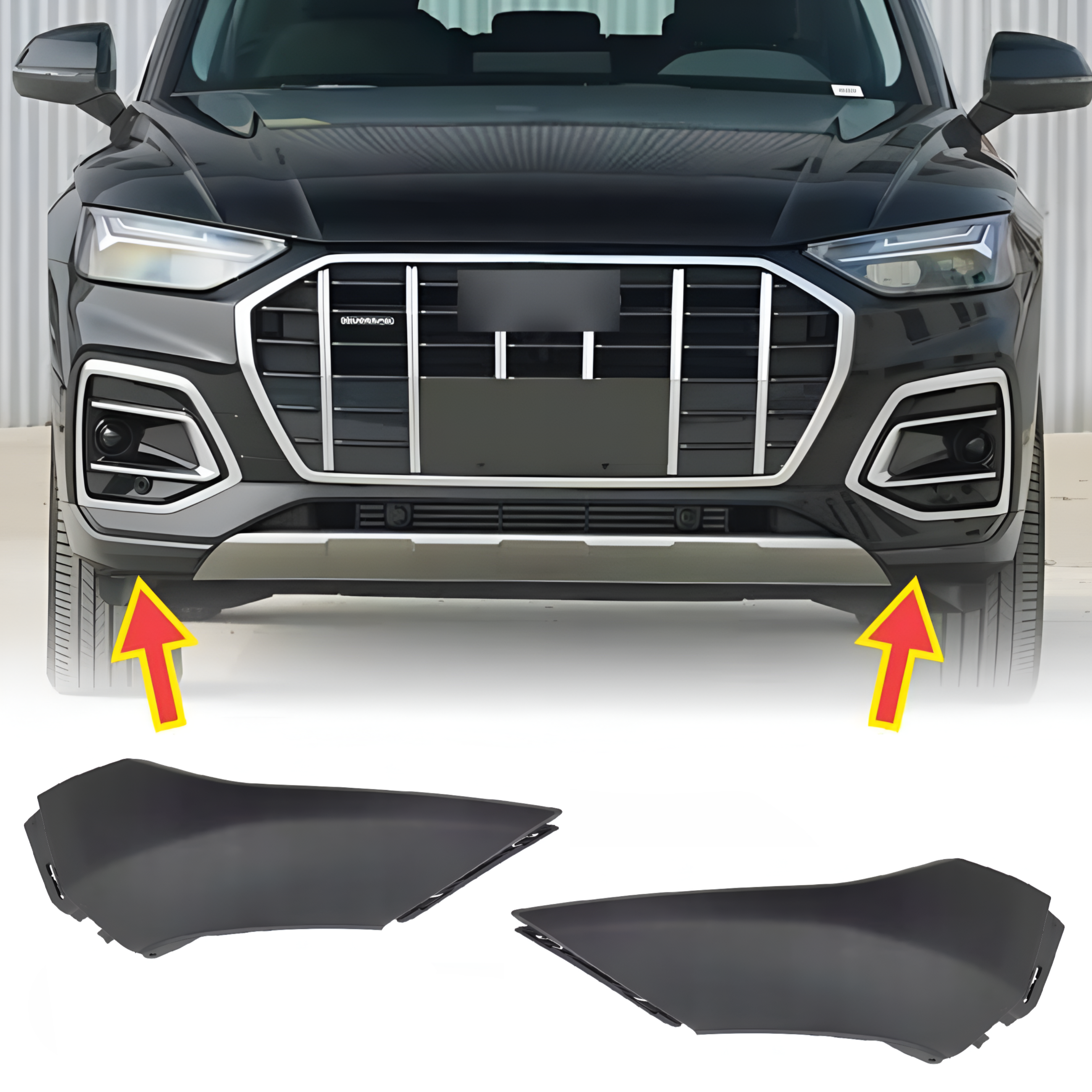 Front Bumper Spoiler Left 80D807061F & Right 80D807062F Compatible With Audi Q5 80 (2020-2024) Tag No.187