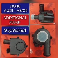 Auxiliary Water Pump 5Q0965561 5Q0965561B 5Q0965567J Compatible With AUDI A3 Convertible (8V7, 8VE) | A3 / S3 & Q2 (GAB, GAG) & TT (FV3, FVP)  & SKODA OCTAVIA III (5E3, NL3, NR3) & SUPERB III (3V3) & VW POLO V (6R1, 6C1) Tag No.18
