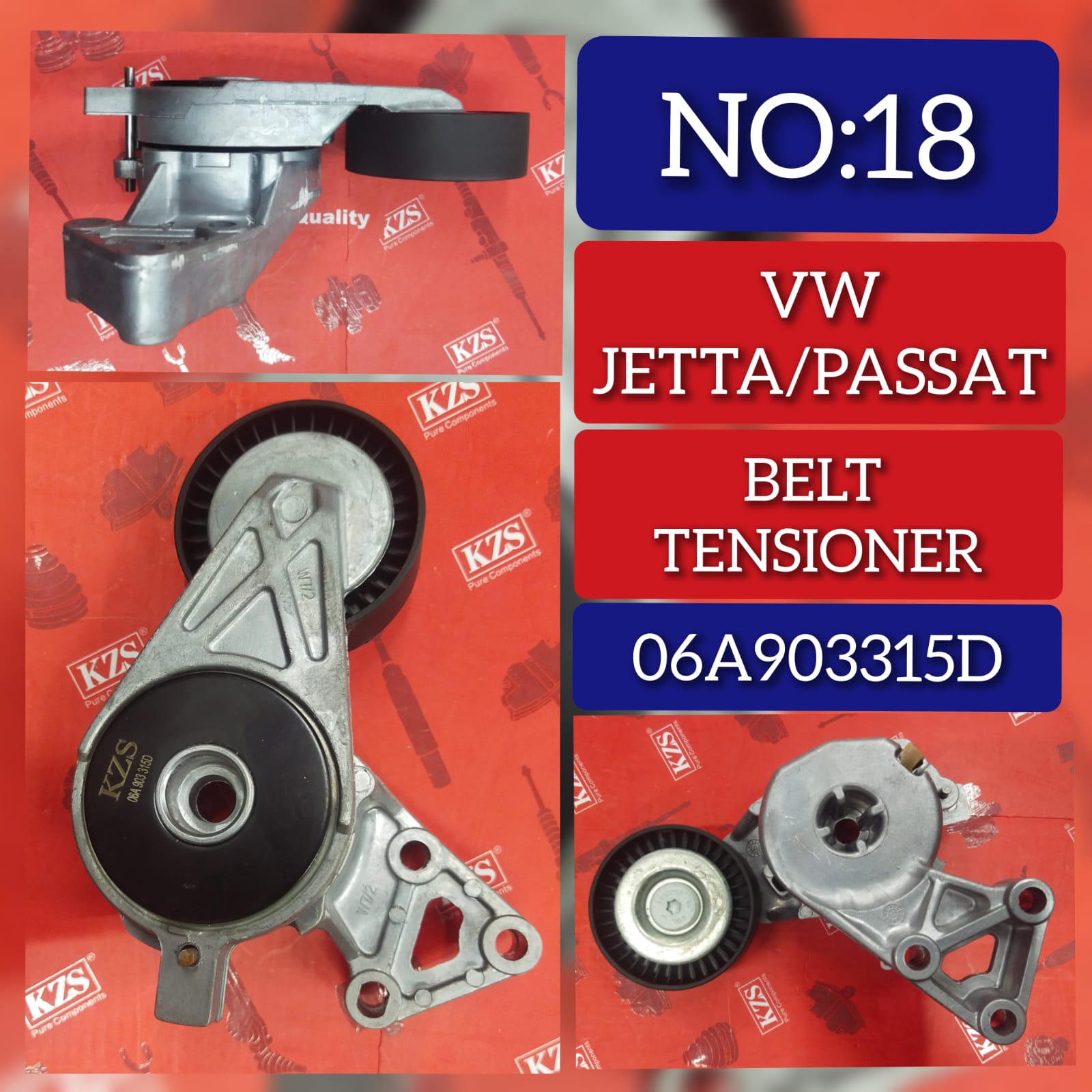 Belt Tensioner With Pulley 06A903315D 06A903315E 06A903315F Compatible With SKODA OCTAVIA I (1U2) & OCTAVIA I Combi (1U5)