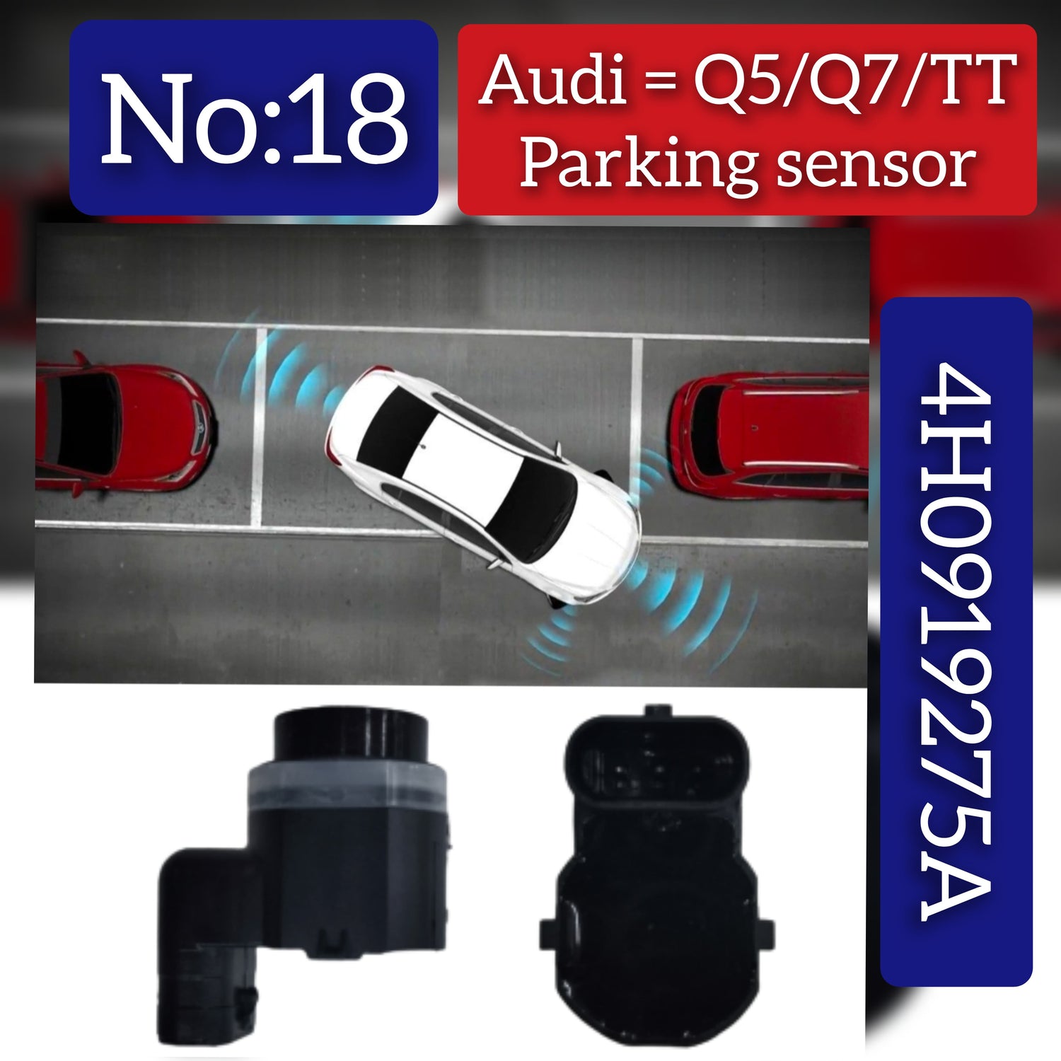 Parking Distance Control Sensors 4H0919275A Compatible With AUDI A4 A6 A8 Q3 Q5 Q7 &  SKODA SUPERB II 3T4 Tag-PS-18