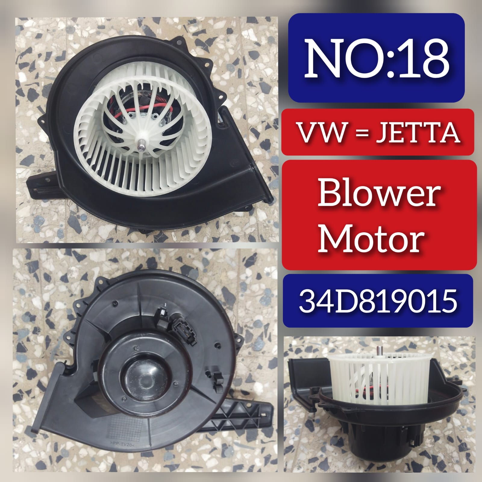 AC Heater Blower Motor 34D819015 Compatible with  VW JETTA Tag-BM-18