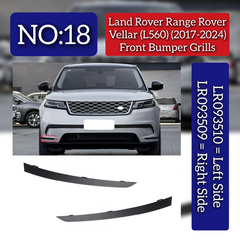 Front Bumper Grill Right LR093509 & Left LR093510 Compatible With Land Rover Range Rover Velar - L560 (2017-2024) Tag No.18