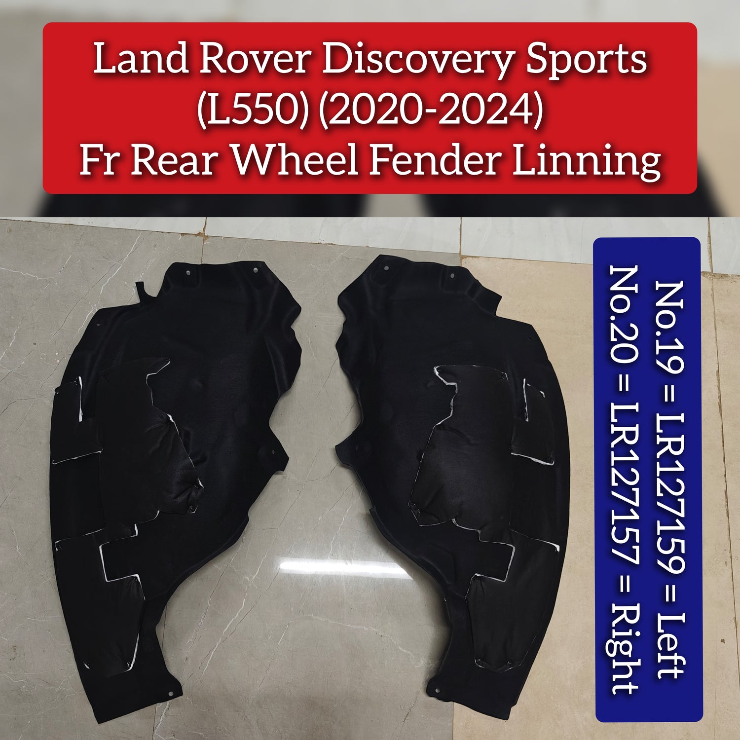 Rear Left Fender Liner LR127159 Compatible With LAND ROVER DISCOVERY SPORT (L550) Tag No.19