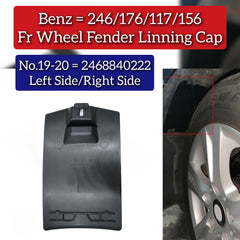 Front wheel Fender Linning Cap Left/Right Set 2468840222 Compatible With Mercedes Benz  B CLASS W246 A CLASS W176 GLA CLASS W156 Tag No.19/20
