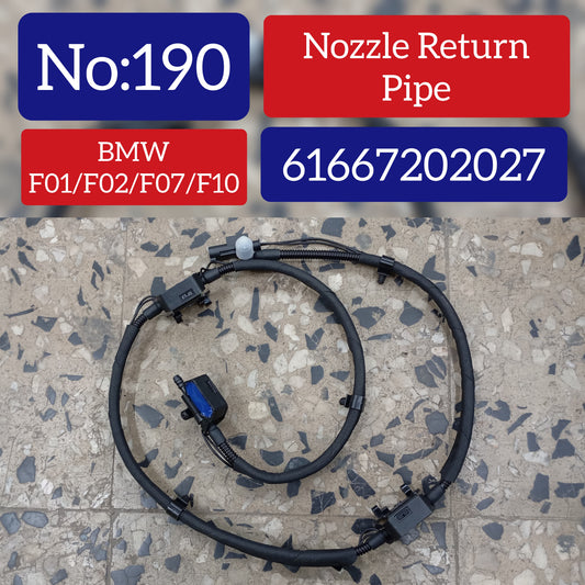 Nozzle Return Pipe 61667202027 Compatible With BMW 7-Series F01 & F02 & 5-Series F10 & F07 GT Tag 190