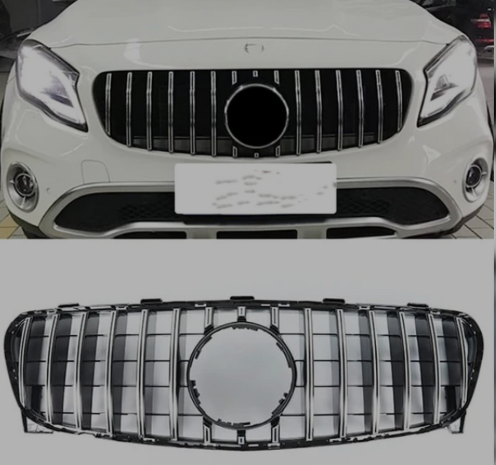 GTR Silver Chrome Show Grill Compatible With  Mercedes Benz GLA-Class W156 (2014-2016) Tag 127