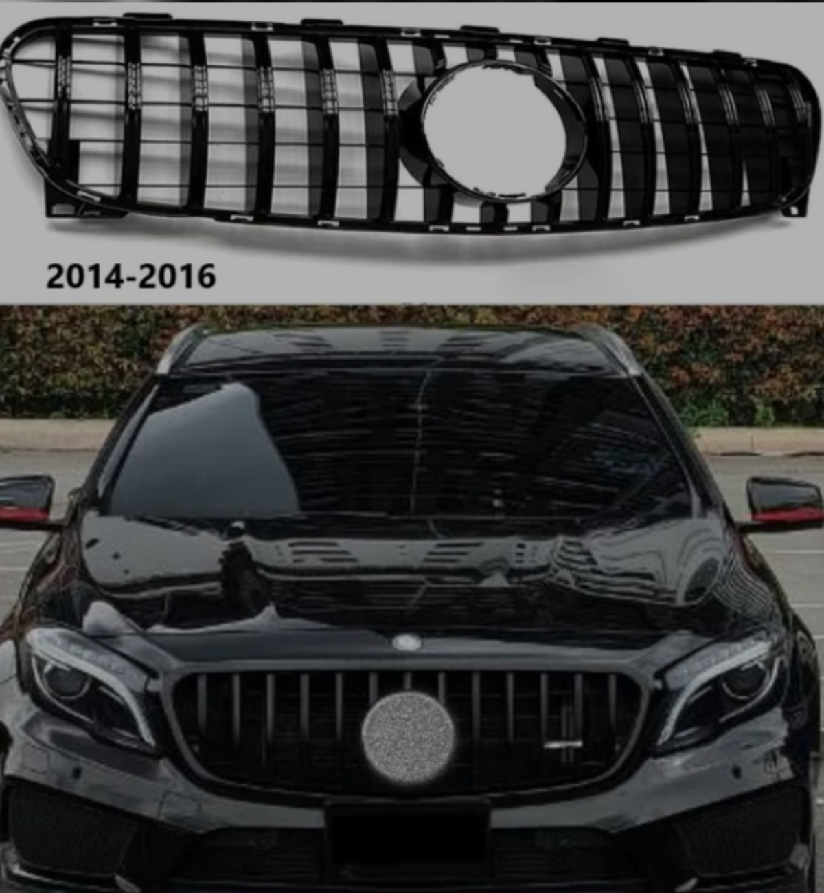 GTR Black Chrome Show Grill  Compatible With  Mercedes Benz GLA-Class W156 (2014-2016)  Tag 128