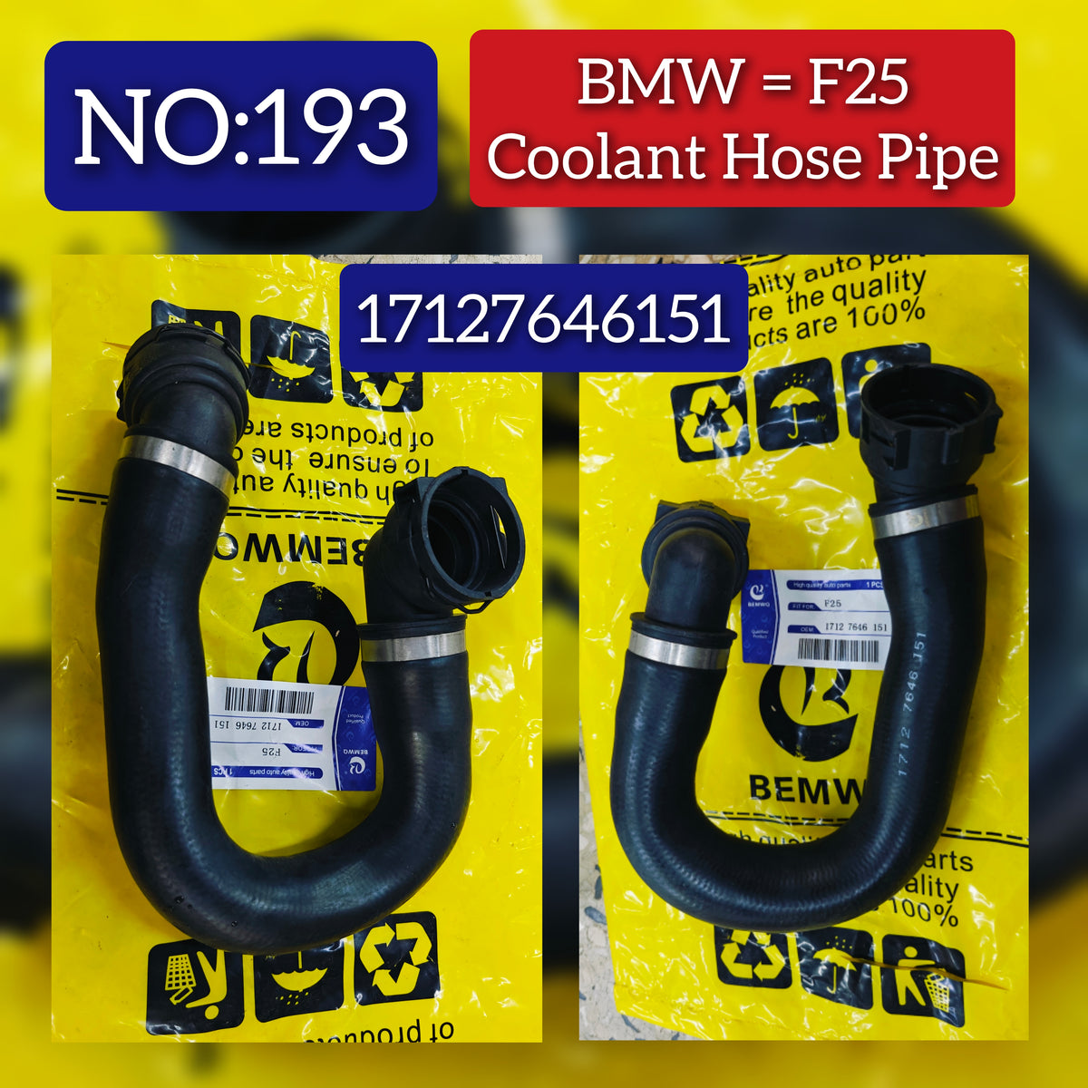 Coolant Hose Pipe 17127645151 Compatible With BMW (F25) Tag No.193