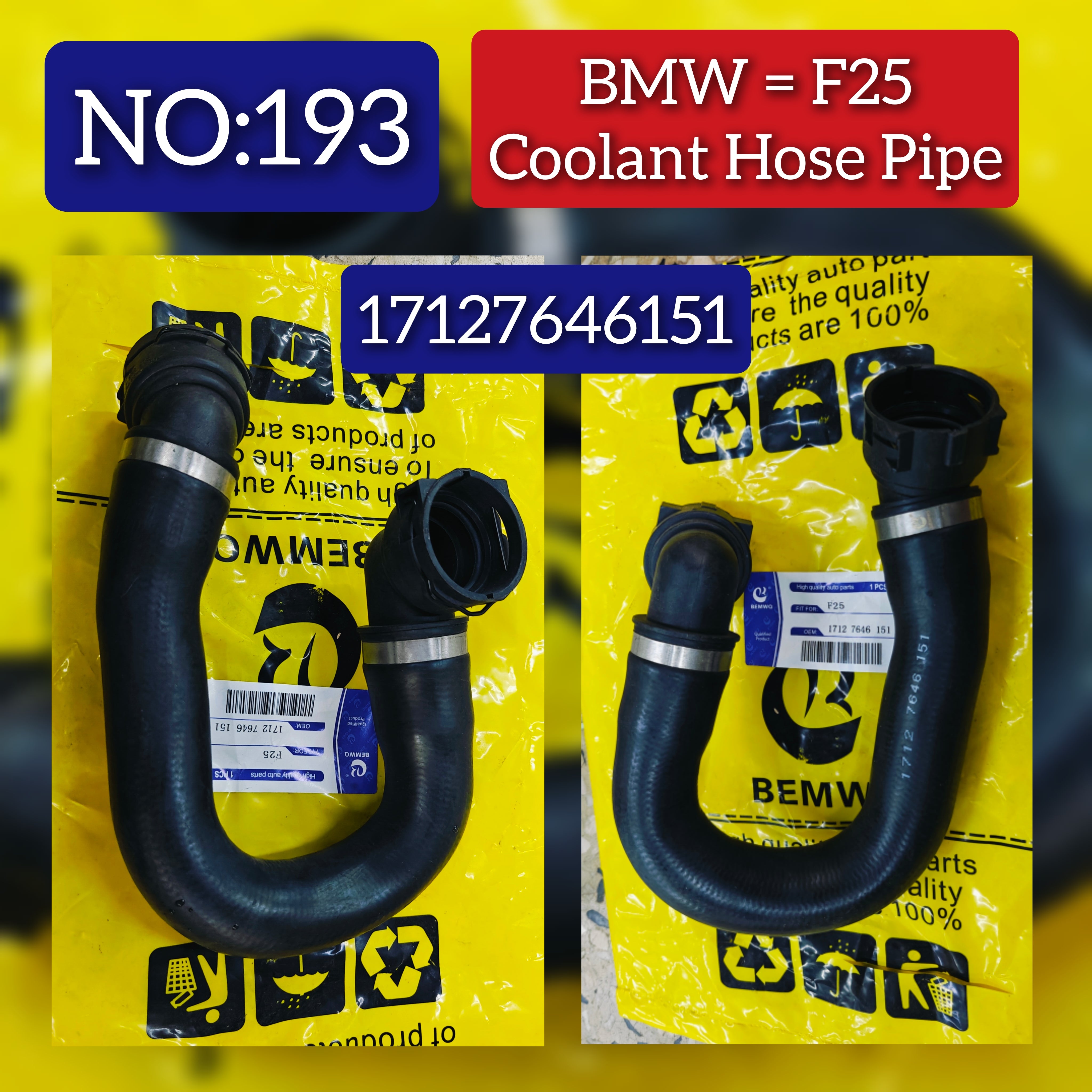 Coolant Hose Pipe 17127646151 Compatible With BMW  X3 F25 2010-2017 Tag:193