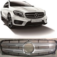 GLA AMG Silver Chrome Show Grill Compatible With   Mercedes Benz GLA-Class W156 (2014-2016) Tag 121