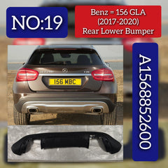 Rear Lower Bumper 1568852600 Compatible With Mercedes-Benz GLA CLASS W156 (2017-2020) Tag No.19