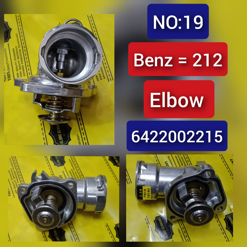 Elbow (Thermostat) 6422001615 6422002215 Compatible With MERCEDES-BENZ E-CLASS W212 Tag-E-19