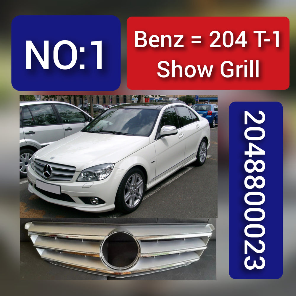 Show Grill 2048800023 Compatible With Mercedes Benz C-CLASS 204 T-1  Tag 1