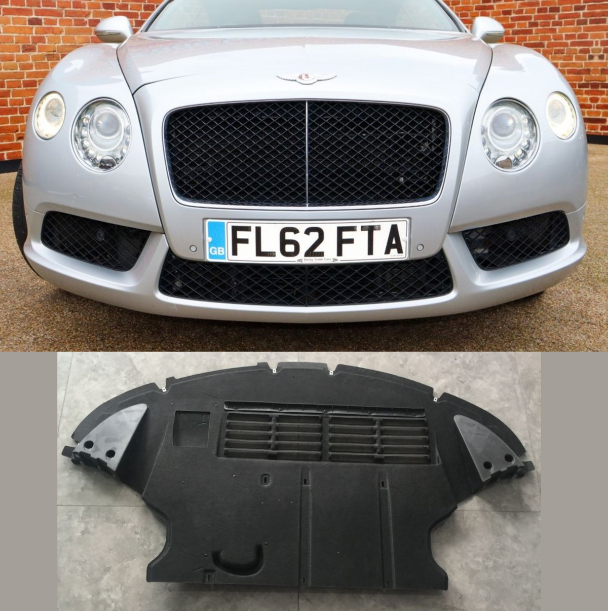 Front Bumper Sheild 3W3825235F Compatible With Bentley GT (2012-2015) Tag No.1