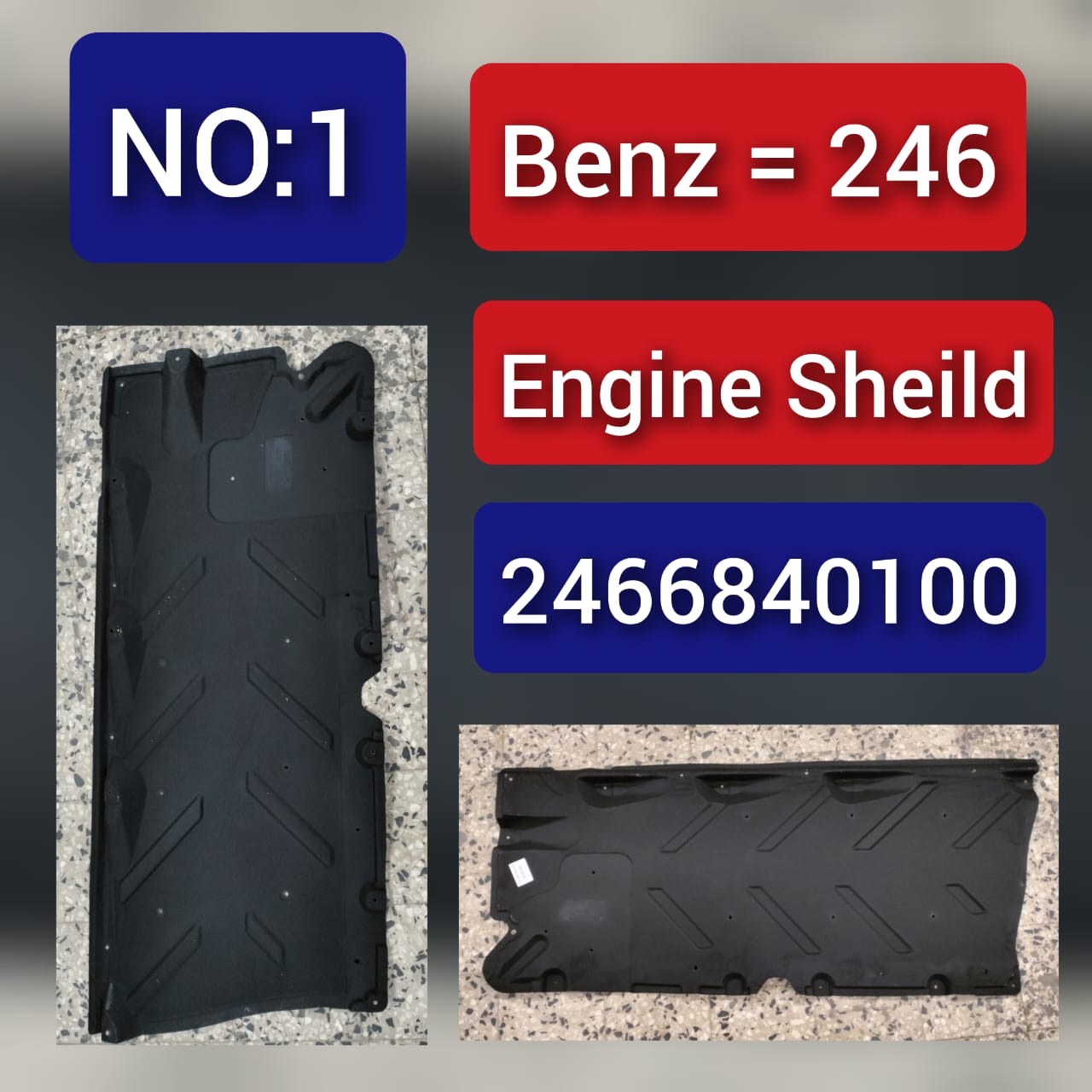 Front Left Floor Under Cover Shield 2466840100  Compatible With MERCEDES-BENZ B-CLASS W246 Tag No.1