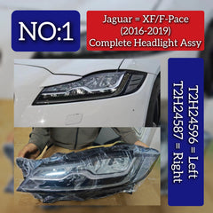 Complete Headlight Assy Set Left T2H24596 & Right T2H24587 Compatible With Jaguar XF/F Pace (2016-2019) Tag No.01