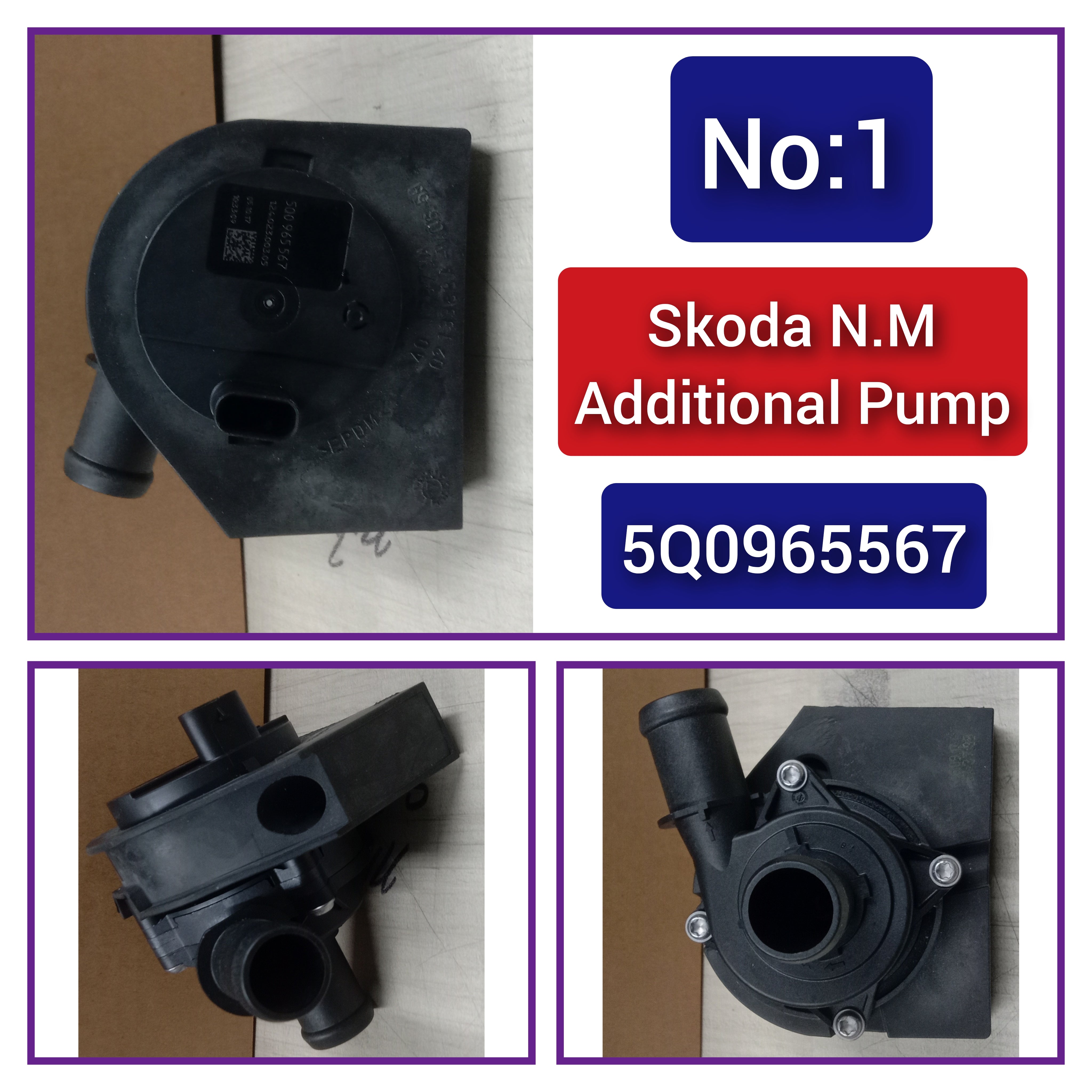 Electrical Additional Coolant Auxiliary Water Pump 5Q0965567 For AUDI A3 A4 A6 Q3 Q5 Tag-A-01