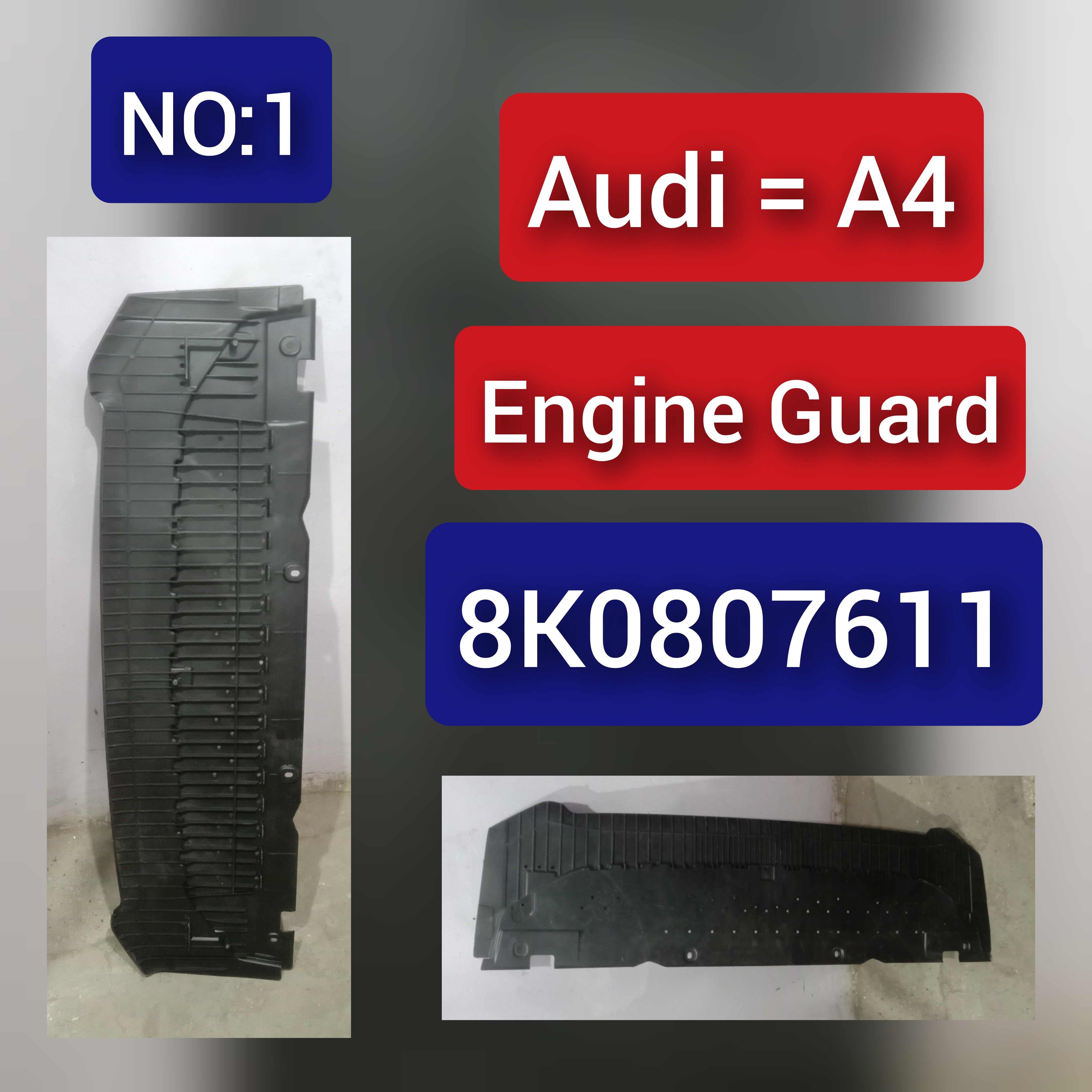 Front Bumper Grille Grill-Lower Plate 8K0807611 Compatible With AUDI A4 B8 (8K2) | A4 / S4 Tag 1