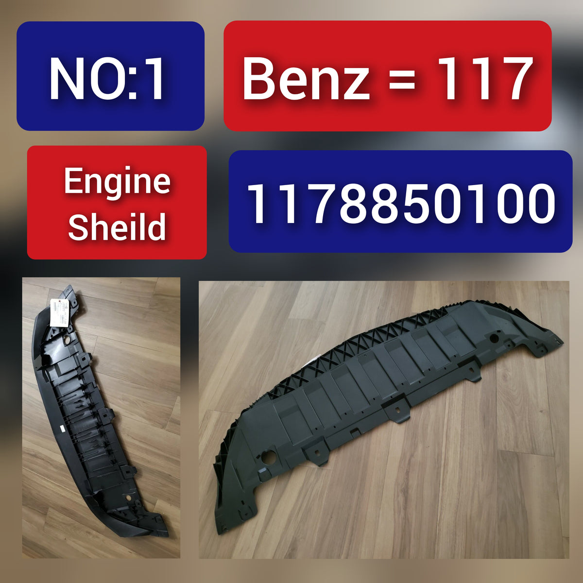 Front Lower Bumper Splash Shield 1178850100 A1178850100 Compatible With MERCEDES-BENZ CLA Coupe C117 Tag No.1
