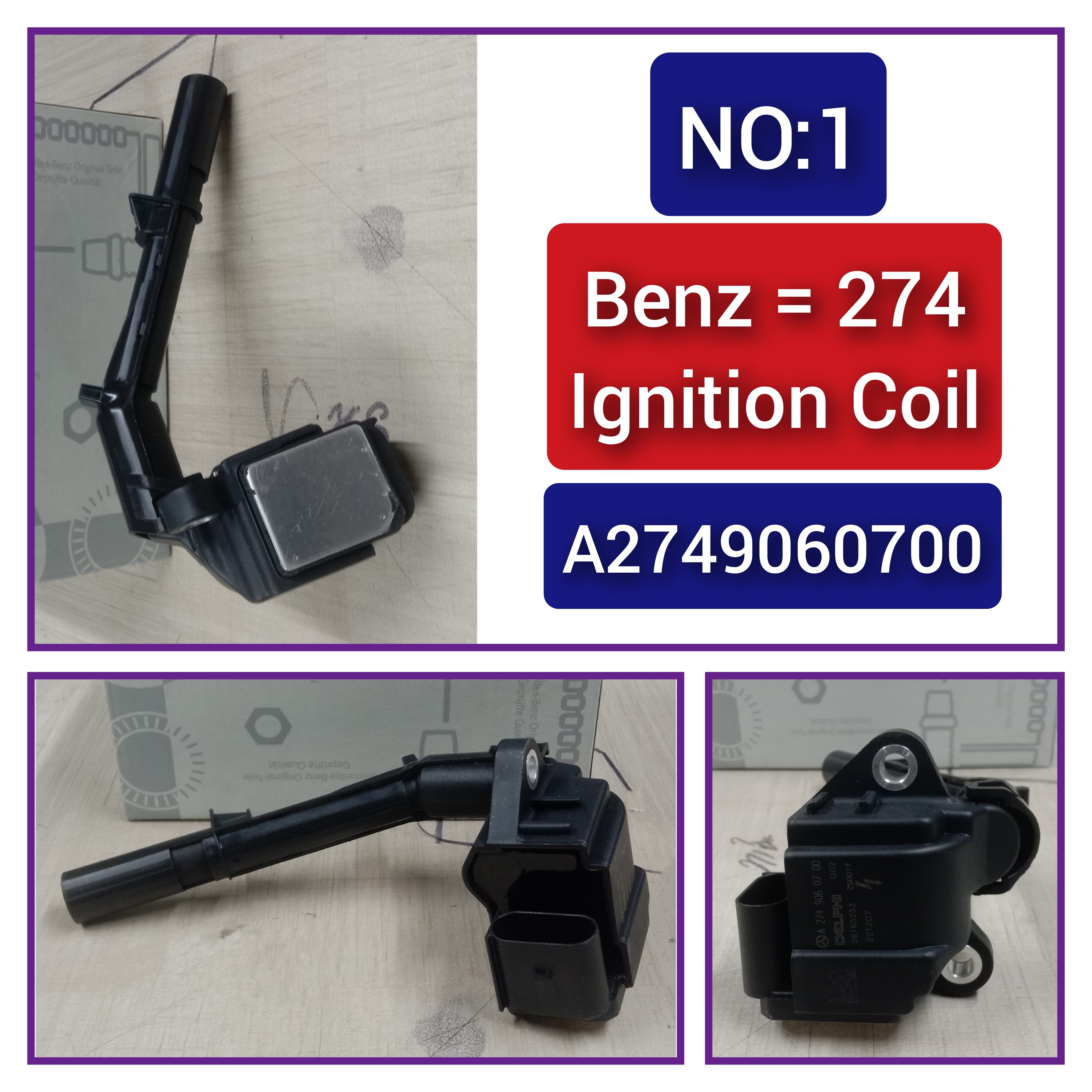 Ignition Coil 2749060700 A2749061400 For MERCEDES-BENZ C-CLASS W205 & E-CLASS W212 W213, GLA-CLASS X156  Tag-I-01