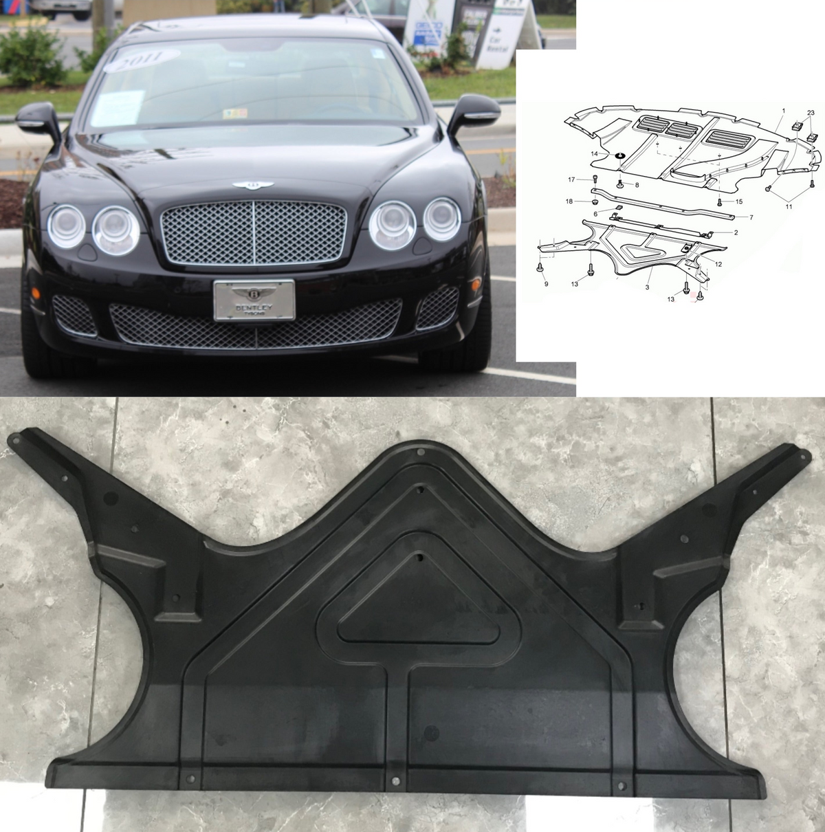 Gear Box Sheild 3W0825249 Compatible With Bentley Flying Spur (2009-2012) Tag No.1