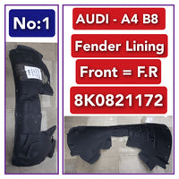 Front Right Fender Liner 8K0821172 8K0821172C 8K0821172E 8K0821172G 8K0821172Q Compatible With AUDI  A4 B8 Tag-FEA-01
