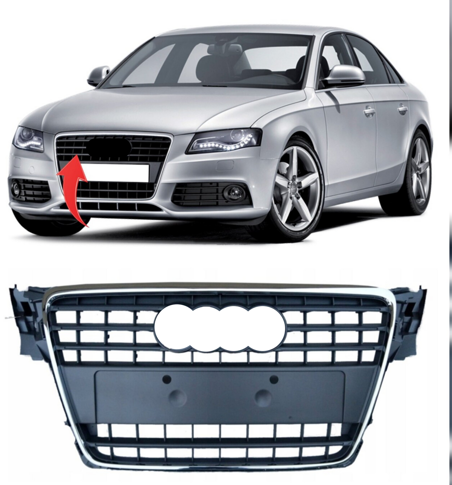 Show Grill Original Compatible With  Audi A4 B8(2009-12) Tag 1