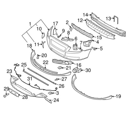 Front Bumper Sheild 30655172  Compatible With VOLVO S80 (2007-2013) Tag No.1