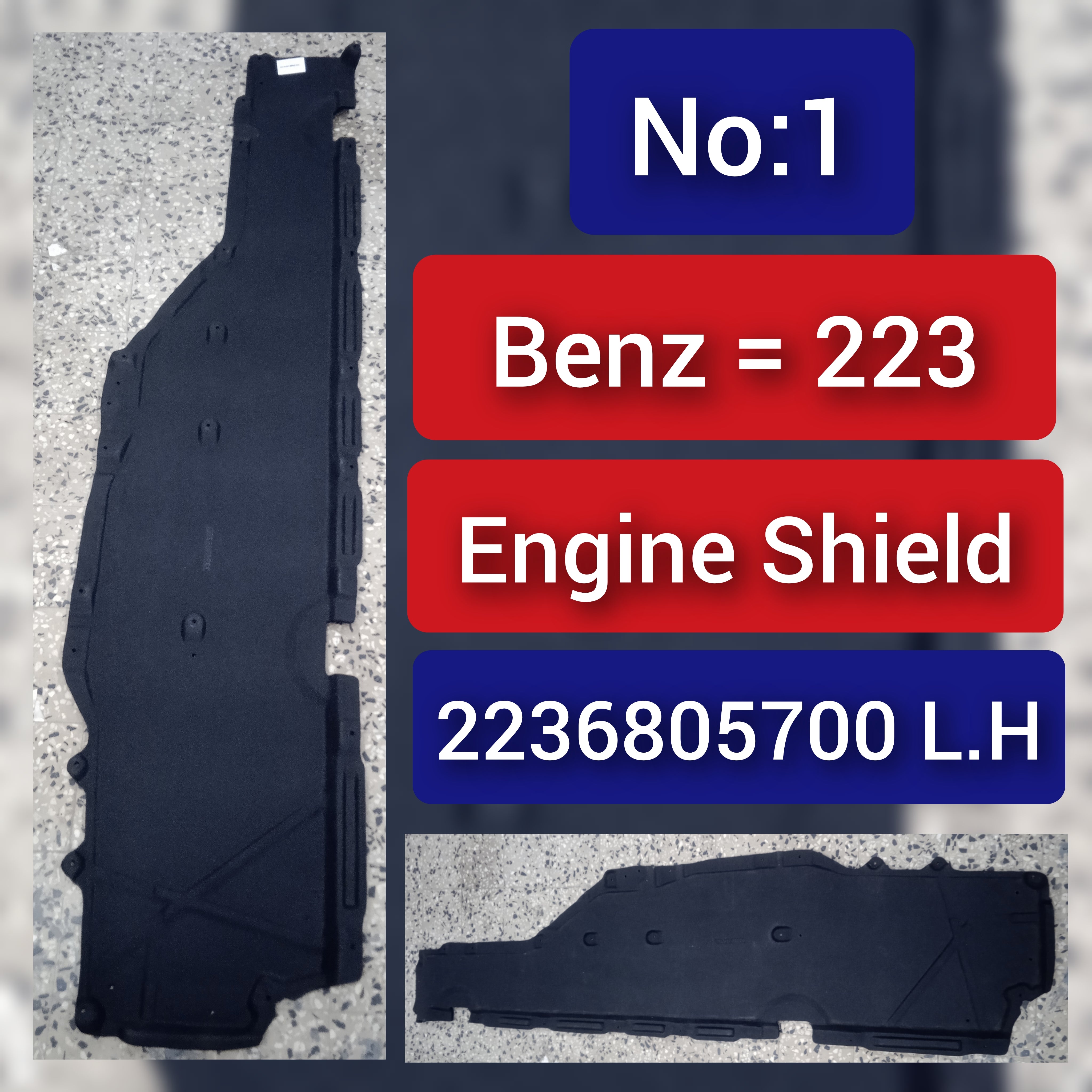 Engine Shield Splash Guard Left 2236805700 Compatible With MERCEDES-BENZ S-CLASS W223 Tag No.1