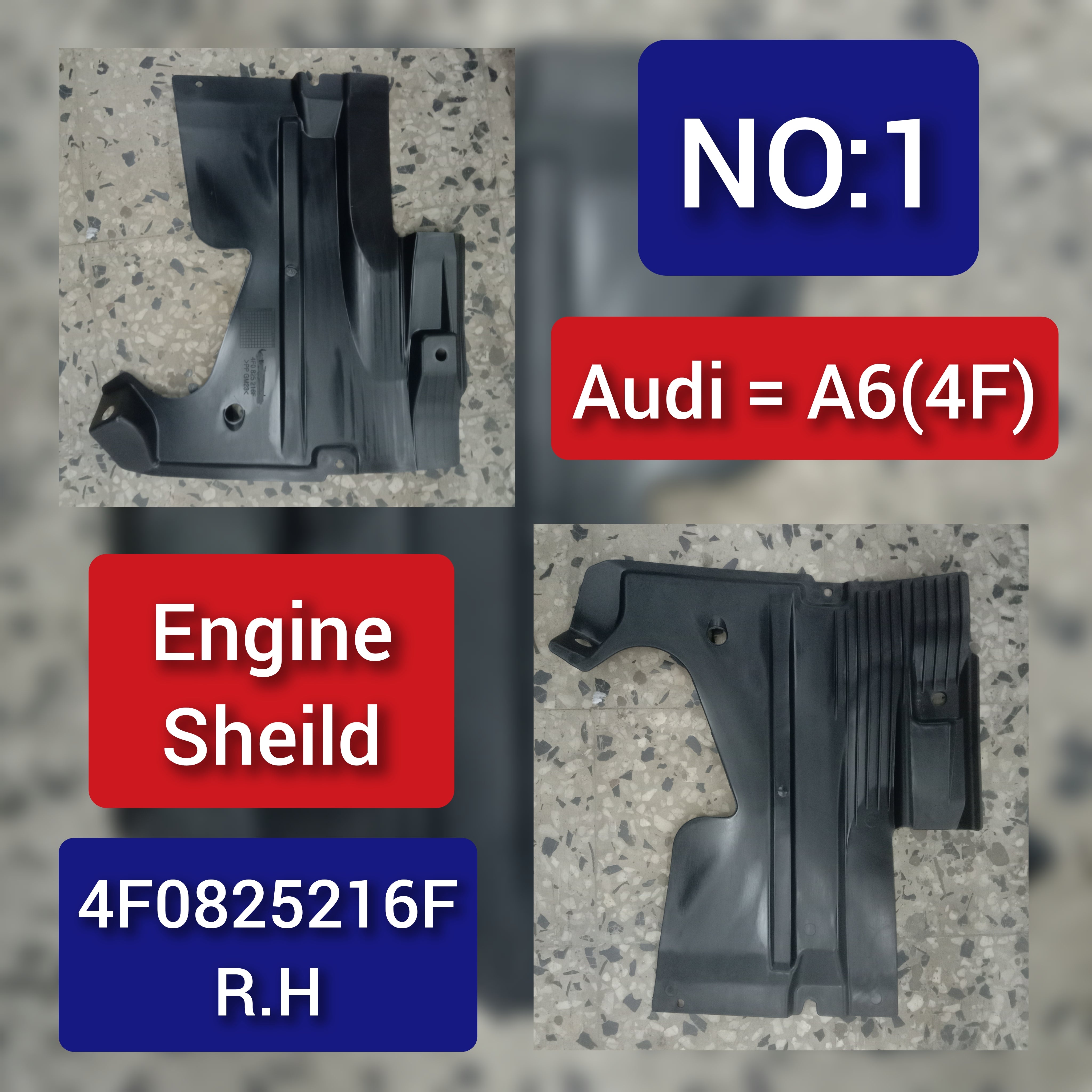 Rear Underbody Trim  Right 4F0825216F Compatible With AUDI A6 4F Tag No.1