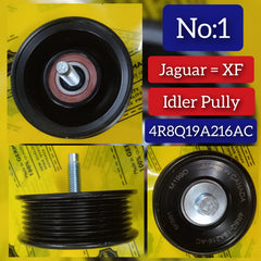 Belt Idler Pulley 4R8Q19A216AC C2C22802 LR057467 Compatible with JAGUAR XE (X760) & XF I (X250) & XJ (X351) & LAND ROVER RANGE ROVER EVOQUE VAN (L538) & RANGE ROVER SPORT II (L494) & RANGE ROVER VELAR (L560) Tag no : 1