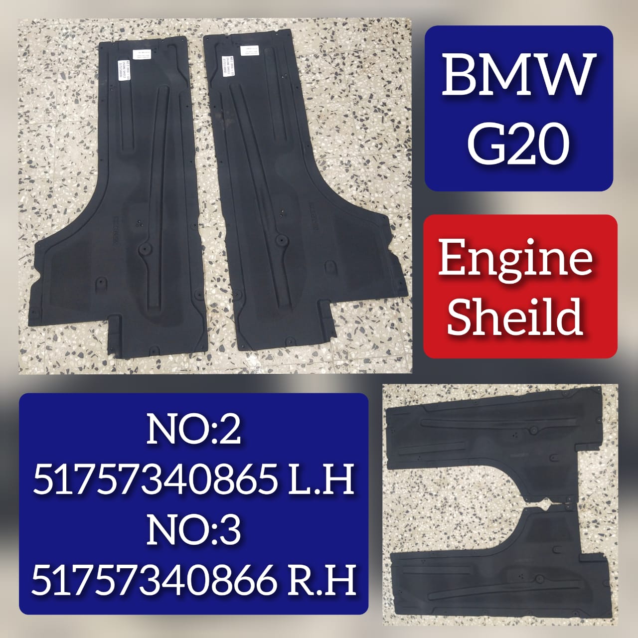Under-body Paneling Side Left 51757340865 Compatible with BMW 3 Series G20 Tag No.2