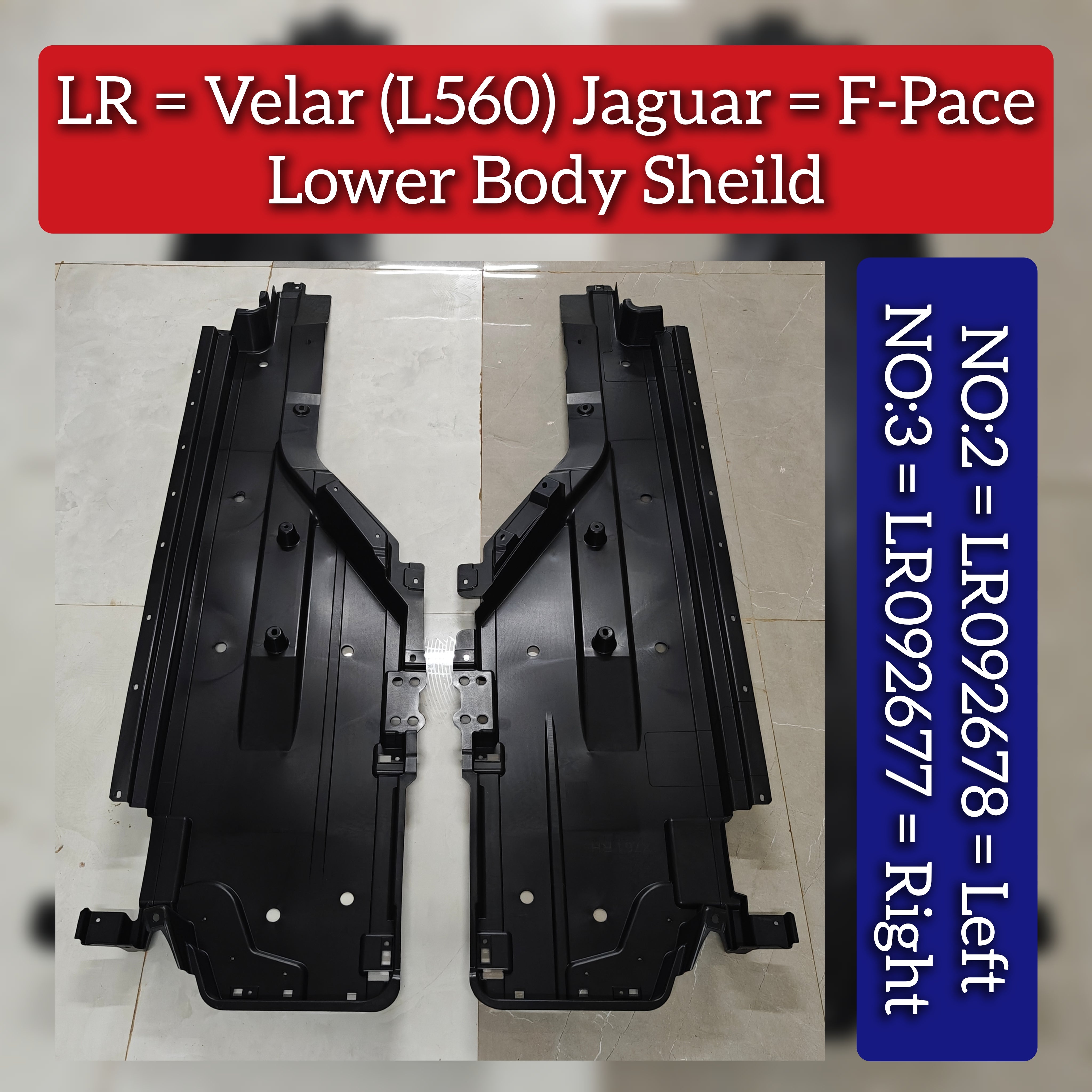 Lower Body Sheild Left LR092678 T4A17504 Compatible With Land Rover Range Rover Velar - L560 & Jaguar F Pace Tag No.2