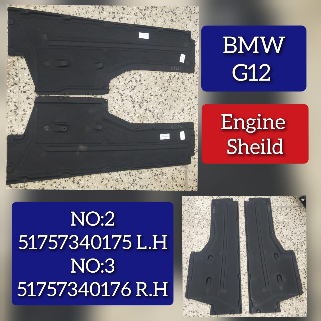 Under-Body Shield Left 51757340175 Compatible with BMW 7 Series G11 G12 Tag No.2