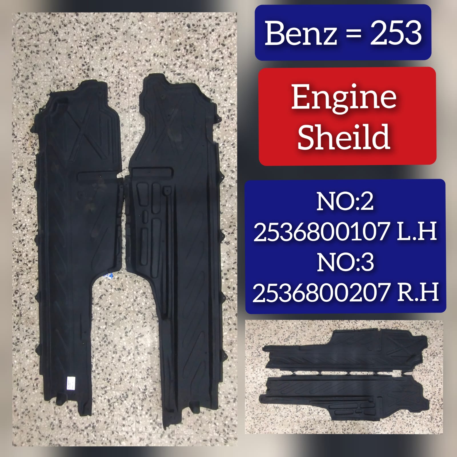 Underbody Shield Panel Left 2536800107 Compatible with Mercedes-Benz GLC C253 Tag No.2