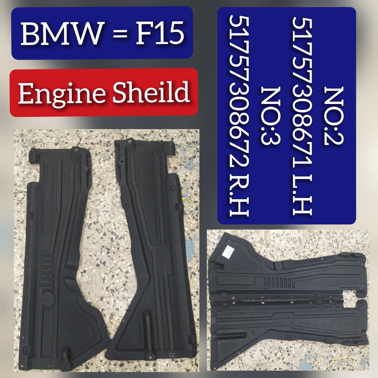 Right SIDE UNDERBODY COVER 51757349262 Compatible With BMW X5 F15 Tag No.3