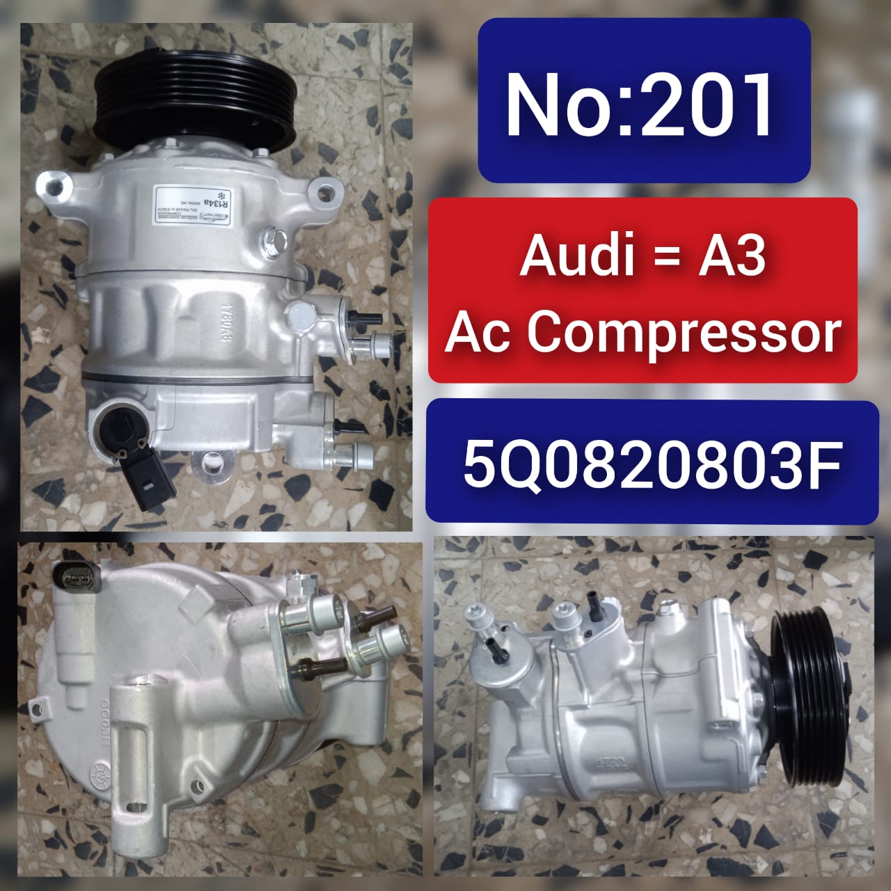 AC Compressor 5Q0820803F 1K0820803E 5K0820803J Compatible with AUDI A3 Convertible (8V7, 8VE) | A3 / S3 & Q3 (8UB, 8UG) & Q7 (4LB) & TT (8J3) & SKODA SUPERB III (3V3) & VW  JETTA III (1K2) | BORA | VENTO