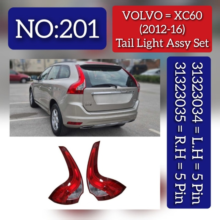 Tail Light Rear Lamp Left 31323034 & Right 31323035 Compatible With VOLVO XC60 Tag No.201