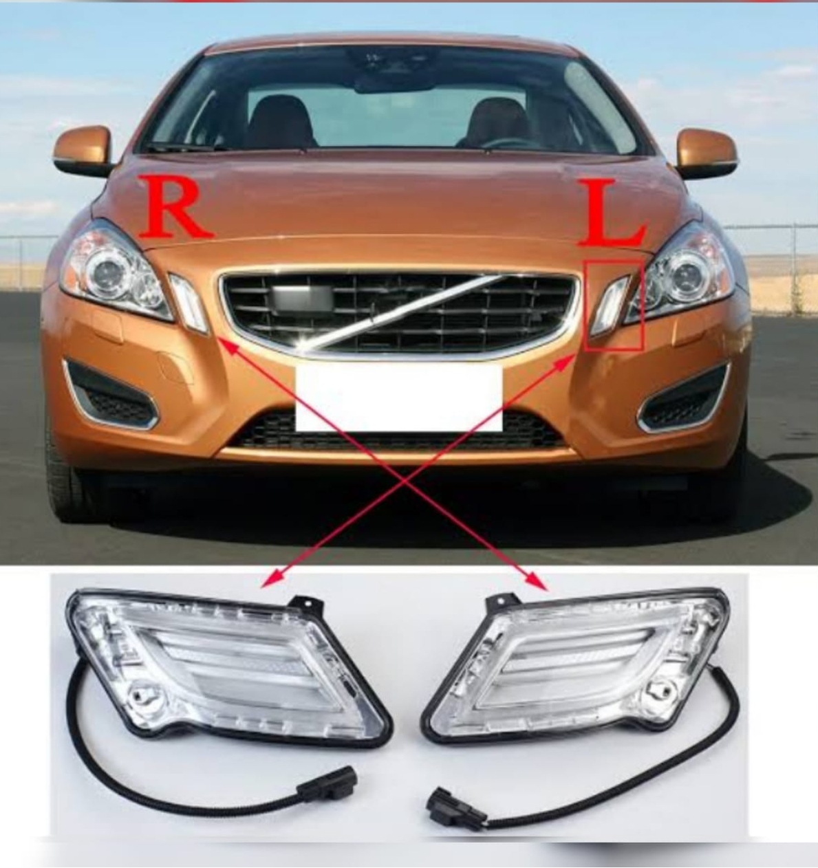 Fog Lamp Left 31278557 31278557A & Right 31278558 31278558A Compatible With Volvo S60 (2011-2014) Tag No.201
