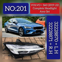 Headlight Headlamp Left 32228870 & Right 32228871 (Without Blaster) Compatible With VOLVO S60 (2019-2021)