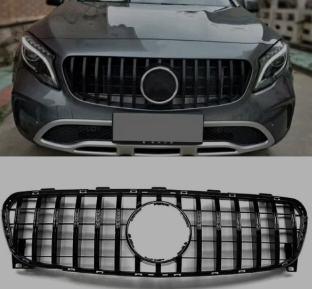 LCI GTR Black Chrome Show Grill Compatible With   Mercedes Benz GLA-Class W156 (2017-2020) Tag 128