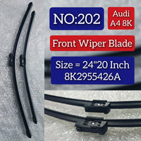 Front Wiper Blade Set (24'20 Inch) 8K2955426A 4G2955426 4G2998002A 4G8955426C 81C998002 8F2955425 8F2998002A 8K2955425A Compatible with  AUDI A4 B8 (8K2) | A4 / S4 Tag No.202