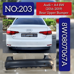 Rear Upper Complete Bumper 8W5807067A 8W5807067AGRU Compatible With AUDI A4 B9 (8W2, 8WC) | A4 / S4