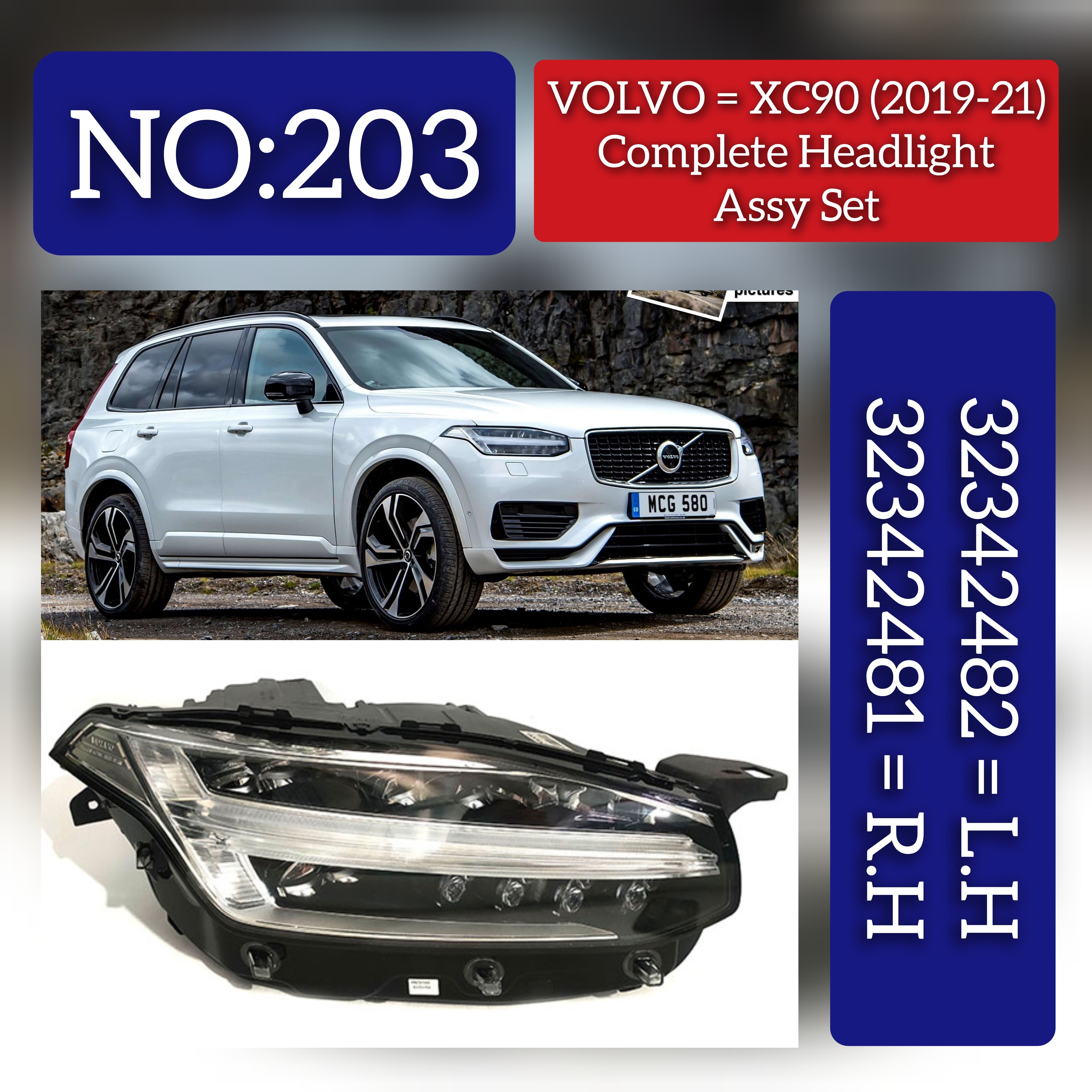 Headlight Headlamp  Left 32342482 & Right 32342481 (Without Blaster) Compatible With VOLVO XC90 (2019-2021)