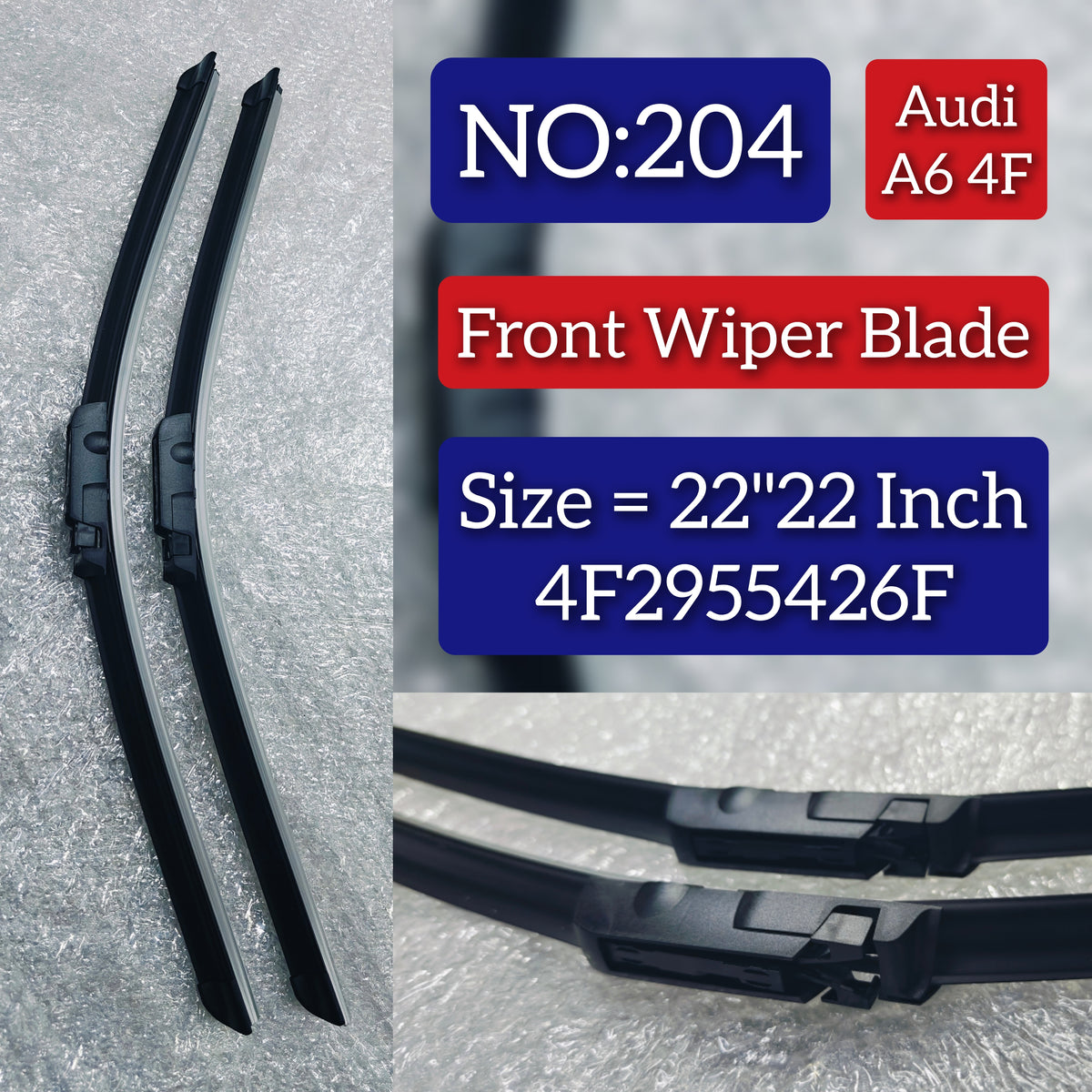 Front Wiper Blade 4F2955426F Compatible With Audi=A6 4F