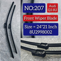 Front Wiper Blade Set (24"21 Inch) 8U2998002 8F2998002A 8K2955425A 8K2955426A 8K2998002 8K2998002A 8R2998002 8U1955425 8U1955426 Compatible With AUDI Q3 Q5 8U (8RB) Tag No.207