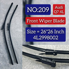 Front Wiper Blade Set (26'26 Inch) 4L2998002 4L2955425A 4L2955426B Compatible with AUDI Q7 4L Tag No.209