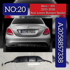 Rear Lower Bumper Spoiler 2058857338 Compatible With Mercedes-Benz C-CLASS W205 (2015-2018) Tag No.20