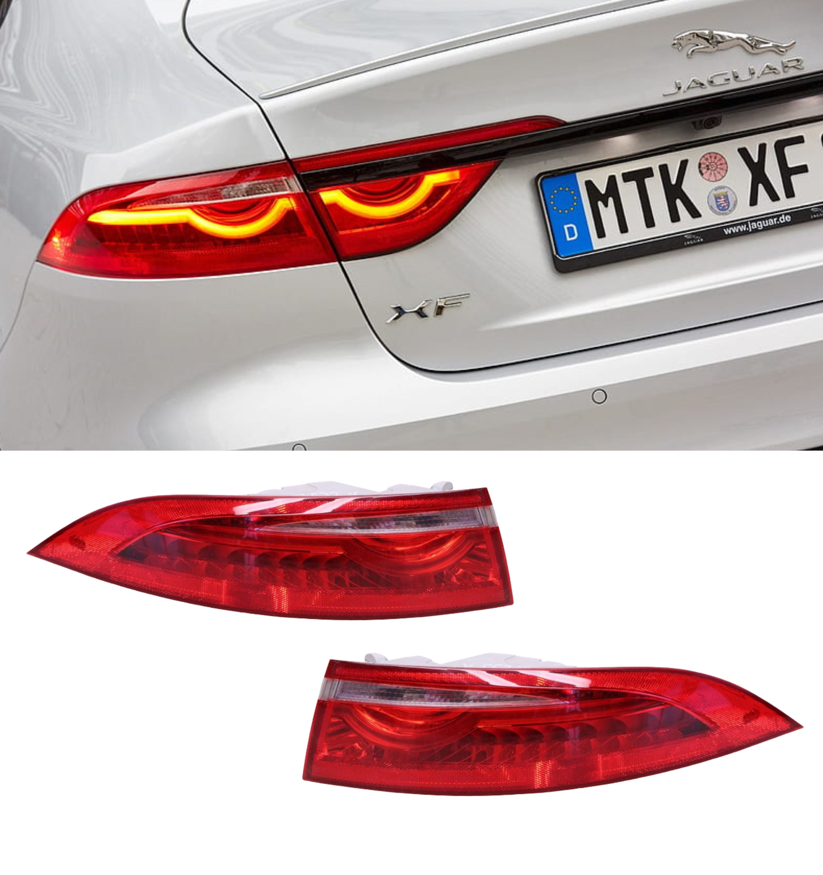 Complete Tail Light Assy Left T2H22639 & Right T2H22637 Compatible With Jaguar XF Orange Shade (2016-2019) Tag No.20
